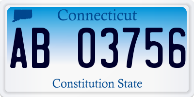 CT license plate AB03756