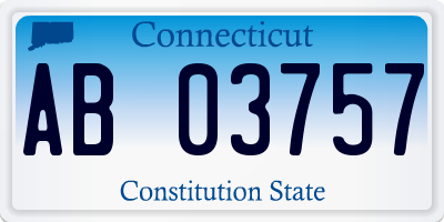 CT license plate AB03757