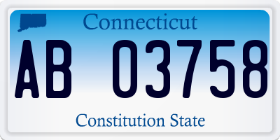 CT license plate AB03758