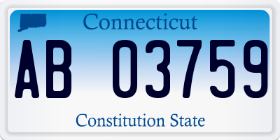 CT license plate AB03759