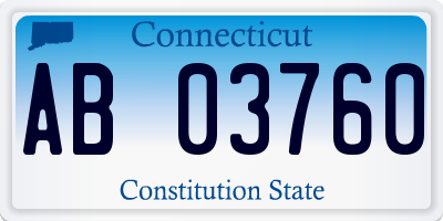 CT license plate AB03760