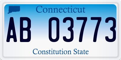CT license plate AB03773