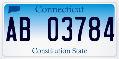 CT license plate AB03784