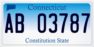 CT license plate AB03787