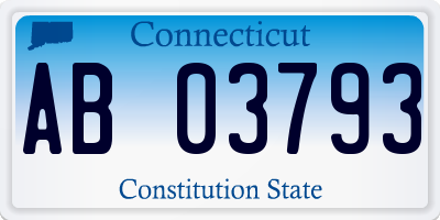 CT license plate AB03793