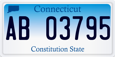 CT license plate AB03795