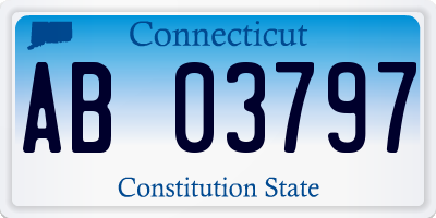 CT license plate AB03797