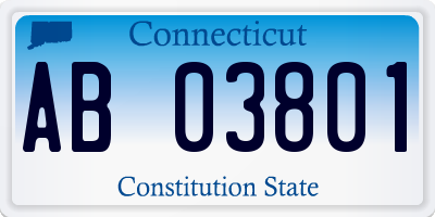 CT license plate AB03801