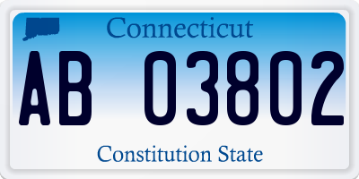 CT license plate AB03802