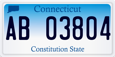 CT license plate AB03804