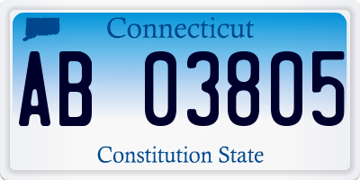 CT license plate AB03805