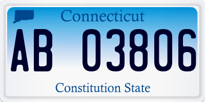 CT license plate AB03806