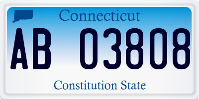 CT license plate AB03808