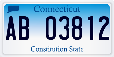 CT license plate AB03812