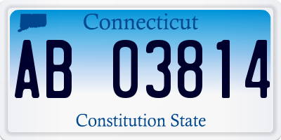 CT license plate AB03814