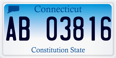 CT license plate AB03816