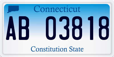 CT license plate AB03818