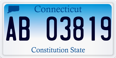 CT license plate AB03819