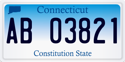 CT license plate AB03821