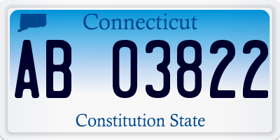 CT license plate AB03822