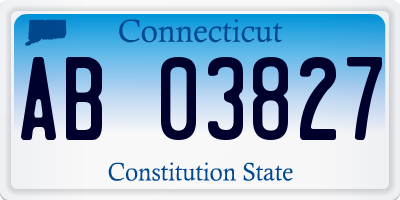 CT license plate AB03827