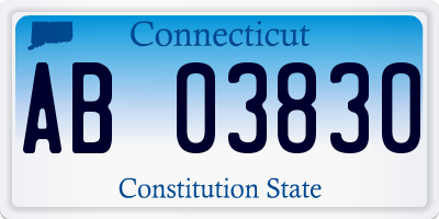 CT license plate AB03830