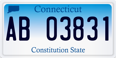 CT license plate AB03831