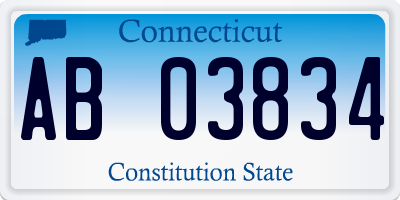 CT license plate AB03834