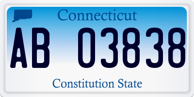 CT license plate AB03838