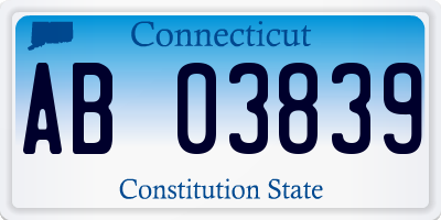 CT license plate AB03839