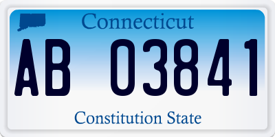 CT license plate AB03841