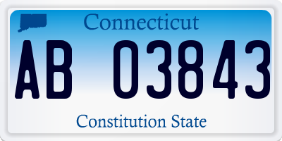 CT license plate AB03843