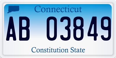 CT license plate AB03849