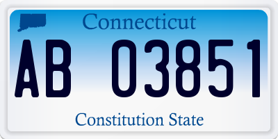 CT license plate AB03851