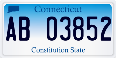 CT license plate AB03852