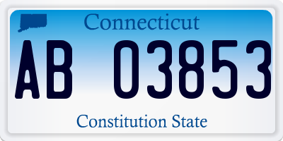 CT license plate AB03853