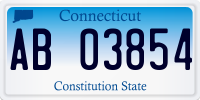 CT license plate AB03854