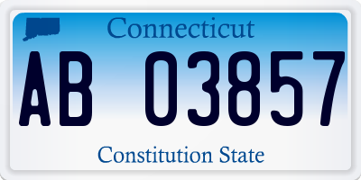 CT license plate AB03857