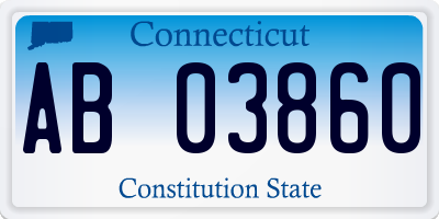 CT license plate AB03860