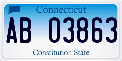 CT license plate AB03863