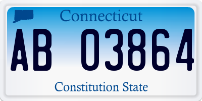 CT license plate AB03864