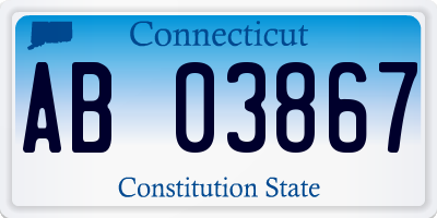 CT license plate AB03867