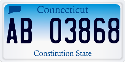 CT license plate AB03868