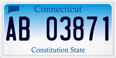 CT license plate AB03871