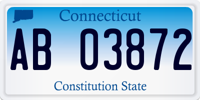 CT license plate AB03872