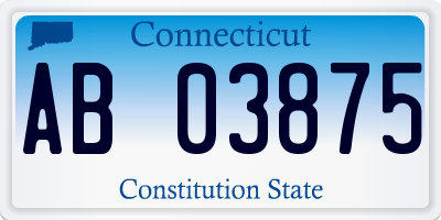 CT license plate AB03875