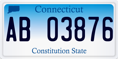 CT license plate AB03876