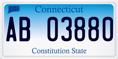 CT license plate AB03880