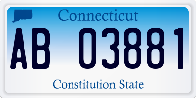 CT license plate AB03881