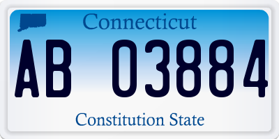 CT license plate AB03884